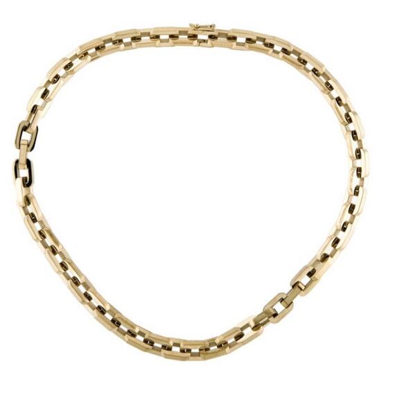 Eddie Borgo 12K Gold Plated Supra Link Polished Collar Chain Necklace New - Picture 2 of 9